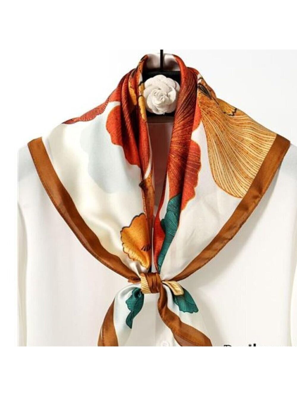 Hair Bandanas Scarf Lightweight Fashion Neck Silk Satin Head Floral Print